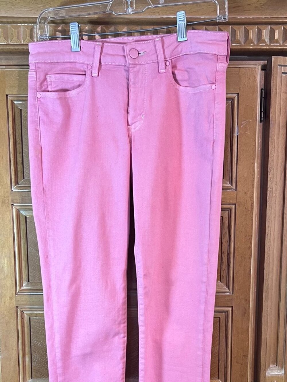 Uniqlo Womens High Waisted Ultra Stretch Straight Leg Jean Pink 26x33